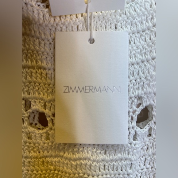 Zimmermann Cassia Open Weave Crochet Midi Dress Size 8 NWT Ivory - Picture 5 of 10